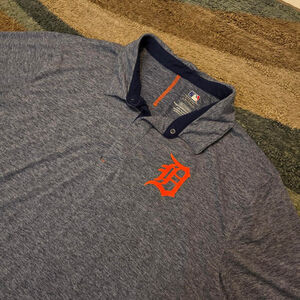 Grey and orange Detroit Tigers polo shirt #baseball